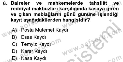 Kalem Mevzuatı Dersi 2016 - 2017 Yılı 3 Ders Sınav Soruları 6. Soru