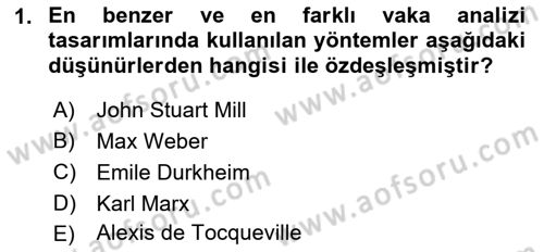 Uluslararası İlişkilerde Araştırma Yöntemleri Dersi 2018 - 2019 Yılı 3 Ders Sınav Soruları 1. Soru