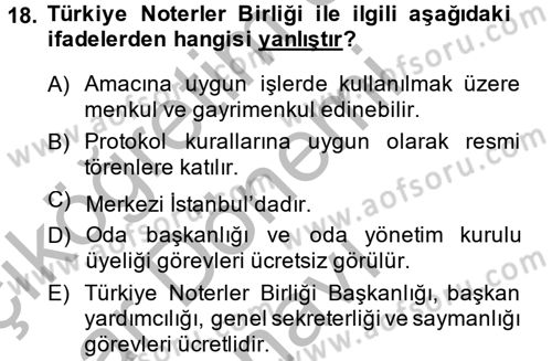 Hukuk Dili Ve Adli Yazışmalar Dersi 2014 - 2015 Yılı (Final) Dönem Sonu Sınav Soruları 18. Soru