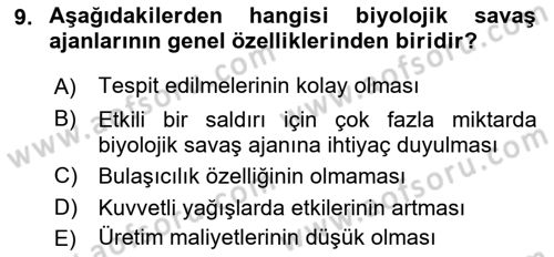 Kbrn Savunma Ve Güvenlik Dersi 2019 - 2020 Yılı (Vize) Ara Sınav Soruları 9. Soru