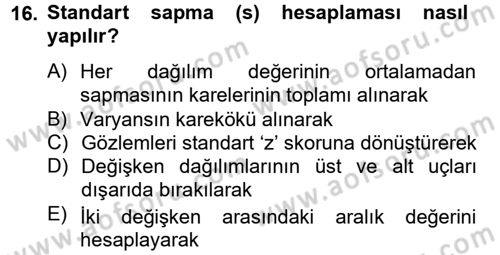Uluslararası İlişkilerde Araştırma Yöntemleri Dersi 2012 - 2013 Yılı (Final) Dönem Sonu Sınav Soruları 16. Soru