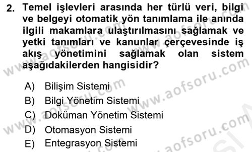 Ulusal Yargı Ağı Projesi 1 Dersi 2015 - 2016 Yılı Tek Ders Sınav Soruları 2. Soru