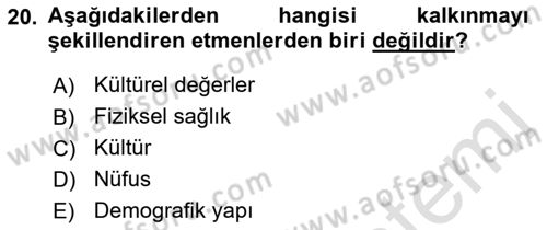 Afet Psikolojisi ve Sosyolojisi Dersi 2021 - 2022 Yılı (Final) Dönem Sonu Sınav Soruları 20. Soru