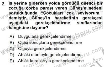 Adalet Meslek Etiği Dersi 2015 - 2016 Yılı (Final) Dönem Sonu Sınav Soruları 2. Soru
