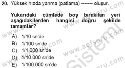 Kbrn Savunma Ve Güvenlik Dersi 2022 - 2023 Yılı (Vize) Ara Sınav Soruları 20. Soru