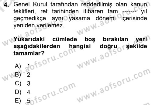 Hukuk Dili Ve Adli Yazışmalar Dersi 2021 - 2022 Yılı (Vize) Ara Sınav Soruları 4. Soru