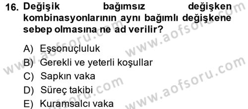 Uluslararası İlişkilerde Araştırma Yöntemleri Dersi 2013 - 2014 Yılı (Vize) Ara Sınav Soruları 16. Soru