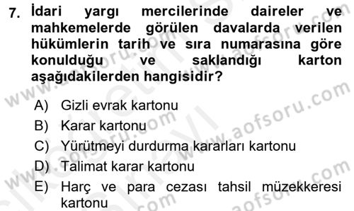 Kalem Mevzuatı Dersi 2017 - 2018 Yılı 3 Ders Sınav Soruları 7. Soru
