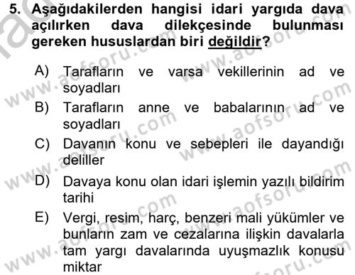 Kalem Mevzuatı Dersi 2016 - 2017 Yılı 3 Ders Sınav Soruları 5. Soru