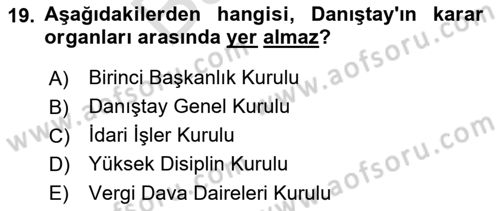 Temel Kalem Mevzuatı Bilgisi Dersi 2021 - 2022 Yılı (Final) Dönem Sonu Sınav Soruları 19. Soru