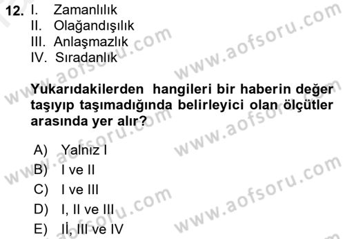 Acil Durum ve Afet Farkındalık Eğitimi Dersi 2018 - 2019 Yılı (Vize) Ara Sınav Soruları 12. Soru