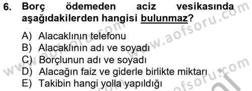 Hukuk Dili Ve Adli Yazışmalar Dersi 2012 - 2013 Yılı (Final) Dönem Sonu Sınav Soruları 6. Soru