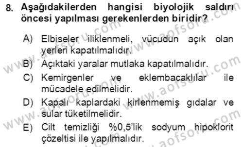 Kbrn Savunma Ve Güvenlik Dersi 2021 - 2022 Yılı (Vize) Ara Sınav Soruları 8. Soru