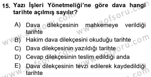 Temel Kalem Mevzuatı Bilgisi Dersi 2023 - 2024 Yılı (Vize) Ara Sınav Soruları 15. Soru