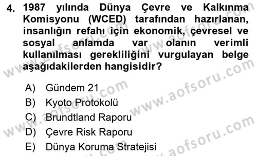 Gastronomi Ve Sürdürülebilirlik Dersi 2022 - 2023 Yılı Yaz Okulu Sınav Soruları 4. Soru