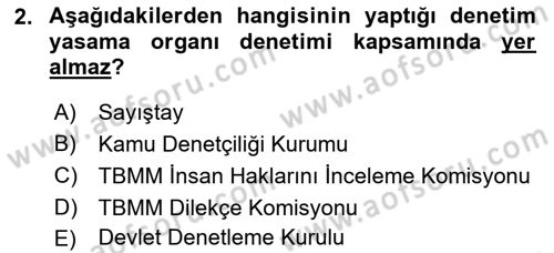 İdari Yargı Dersi 2018 - 2019 Yılı 3 Ders Sınav Soruları 2. Soru