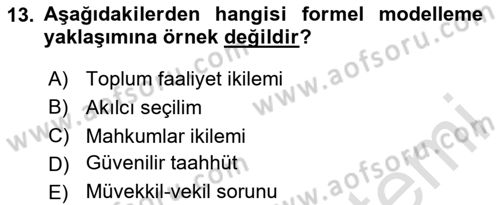 Uluslararası İlişkilerde Araştırma Yöntemleri Dersi 2025 - 2026 Yılı (Final) Dönem Sonu Sınav Soruları 13. Soru