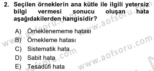 Veri Analizi Ve Değerlendirme Dersi 2022 - 2023 Yılı Yaz Okulu Sınav Soruları 2. Soru