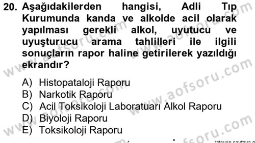 Ulusal Yargı Ağı Projesi 2 Dersi 2013 - 2014 Yılı Tek Ders Sınav Soruları 20. Soru