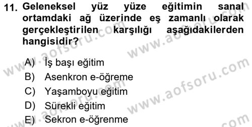 Büro Teknolojileri Dersi 2016 - 2017 Yılı (Vize) Ara Sınav Soruları 11. Soru