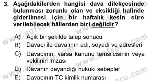 Kalem Mevzuatı Dersi 2017 - 2018 Yılı (Final) Dönem Sonu Sınav Soruları 3. Soru