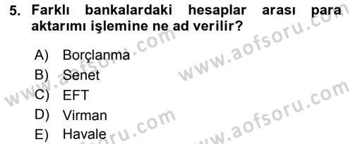 Büro Teknolojileri Dersi 2018 - 2019 Yılı Yaz Okulu Sınav Soruları 5. Soru
