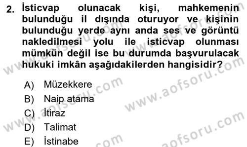 Hukuk Dili Ve Adli Yazışmalar Dersi 2016 - 2017 Yılı (Final) Dönem Sonu Sınav Soruları 2. Soru