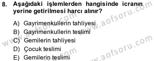 Damga Vergisi Ve Harçlar Bilgisi Dersi 2014 - 2015 Yılı (Final) Dönem Sonu Sınav Soruları 8. Soru