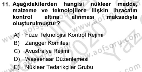 Kbrn Savunma Ve Güvenlik Dersi 2020 - 2021 Yılı Yaz Okulu Sınav Soruları 11. Soru