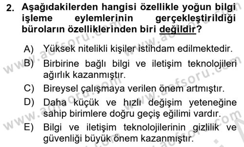 Büro Teknolojileri Dersi 2022 - 2023 Yılı (Final) Dönem Sonu Sınav Soruları 2. Soru