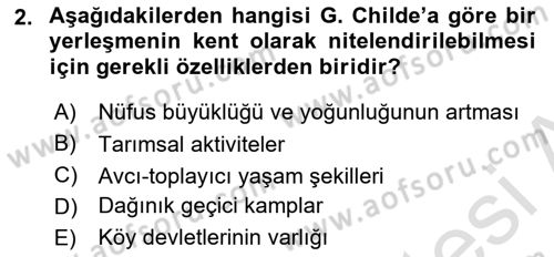 Kent, Planlama ve Afet Risk Yönetimi Dersi 2018 - 2019 Yılı 3 Ders Sınav Soruları 2. Soru