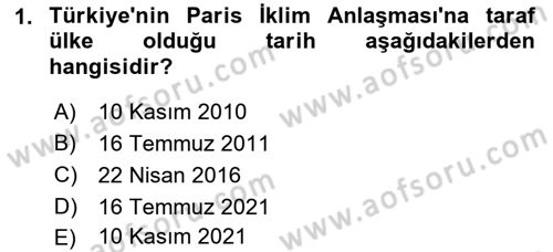 Temel Afet Bilgisi Dersi 2022 - 2023 Yılı (Vize) Ara Sınav Soruları 1. Soru