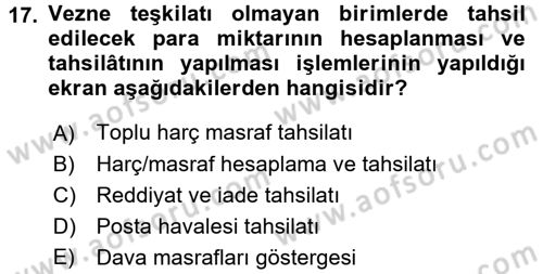 Ulusal Yargı Ağı Projesi 2 Dersi 2015 - 2016 Yılı (Vize) Ara Sınav Soruları 17. Soru