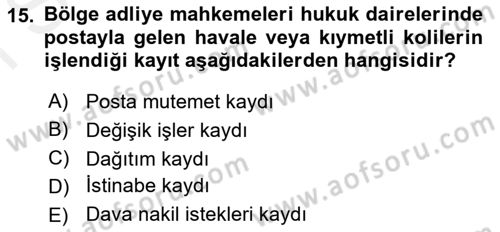 Kalem Mevzuatı Dersi 2018 - 2019 Yılı (Final) Dönem Sonu Sınav Soruları 15. Soru