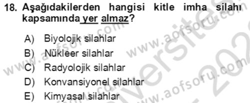 Kbrn Savunma Ve Güvenlik Dersi 2021 - 2022 Yılı (Vize) Ara Sınav Soruları 18. Soru