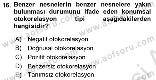 Veri Analizi Ve Değerlendirme Dersi 2022 - 2023 Yılı Yaz Okulu Sınav Soruları 16. Soru