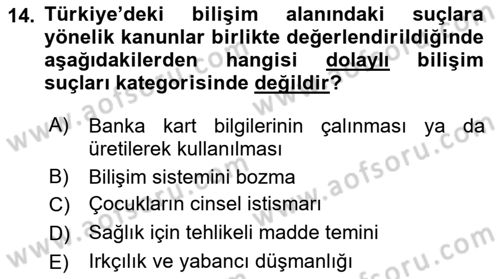 Acil Durum ve Afetlerde Ulaştırma Yönetimi ve Uygulamaları Dersi 2018 - 2019 Yılı 3 Ders Sınav Soruları 14. Soru