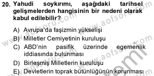İnsan Hakları Ve Kamu Özgürlükleri Dersi 2014 - 2015 Yılı (Vize) Ara Sınav Soruları 20. Soru