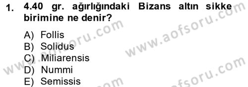 Ortaçağdan Günümüze Anadolu Uygarlıkları Dersi 2013 - 2014 Yılı Tek Ders Sınav Soruları 1. Soru