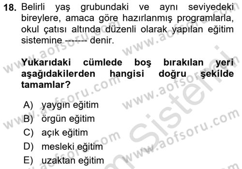 Göç Ve Göçmen Sorunları Dersi 2024 - 2025 Yılı (Vize) Ara Sınav Soruları 18. Soru