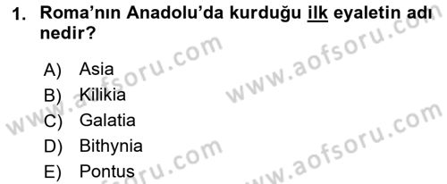 Anadolu Arkeolojisi Dersi 2018 - 2019 Yılı 3 Ders Sınav Soruları 1. Soru
