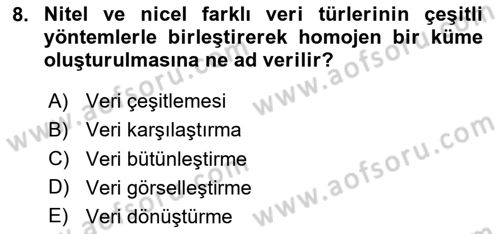 Sosyal Bilimlerde Araştırma Yöntemleri Dersi 2025 - 2026 Yılı (Final) Dönem Sonu Sınav Soruları 8. Soru