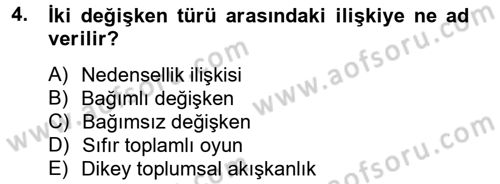 Uluslararası İlişkilerde Araştırma Yöntemleri Dersi 2012 - 2013 Yılı (Vize) Ara Sınav Soruları 4. Soru