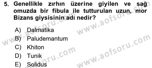 Ortaçağdan Günümüze Anadolu Uygarlıkları Dersi 2016 - 2017 Yılı (Vize) Ara Sınav Soruları 5. Soru