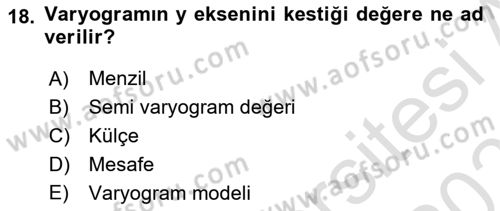 Veri Analizi Ve Değerlendirme Dersi 2024 - 2025 Yılı (Final) Dönem Sonu Sınav Soruları 18. Soru