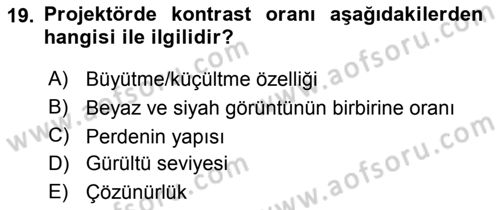 Büro Teknolojileri Dersi 2019 - 2020 Yılı (Vize) Ara Sınav Soruları 19. Soru
