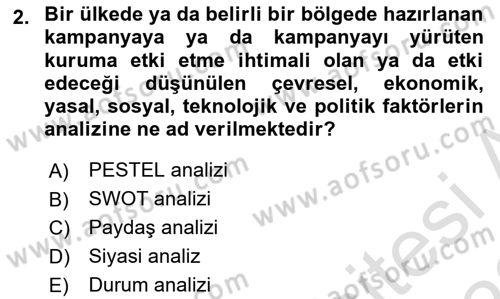 Acil Durum ve Afet Farkındalık Eğitimi Dersi 2021 - 2022 Yılı (Final) Dönem Sonu Sınav Soruları 2. Soru