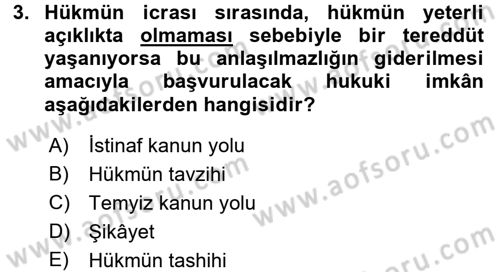 Hukuk Dili Ve Adli Yazışmalar Dersi 2016 - 2017 Yılı (Vize) Ara Sınav Soruları 3. Soru