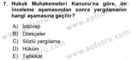 Hukuk Dili Ve Adli Yazışmalar Dersi 2021 - 2022 Yılı (Final) Dönem Sonu Sınav Soruları 7. Soru