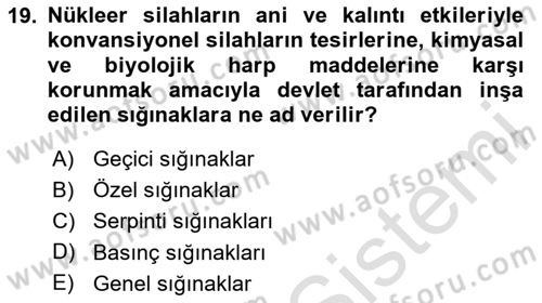 Kbrn Savunma Ve Güvenlik Dersi 2024 - 2025 Yılı (Final) Dönem Sonu Sınav Soruları 19. Soru
